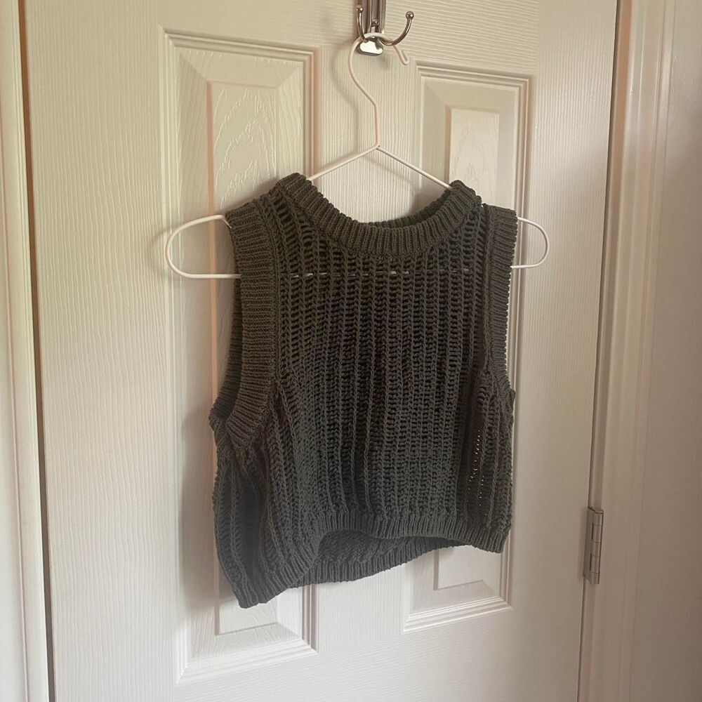 Zara Women's Green and Grey Vest